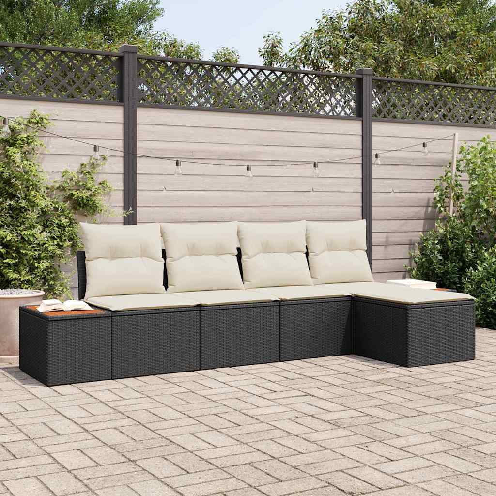 Tuinbankenset Met Kussen 6 Pcs En Crème Polyrattan