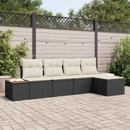 Tuinbankenset Met Kussen 6 Pcs En Crème Polyrattan
