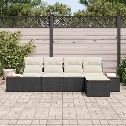 Tuinbankenset Met Kussen 6 Pcs En Crème Polyrattan