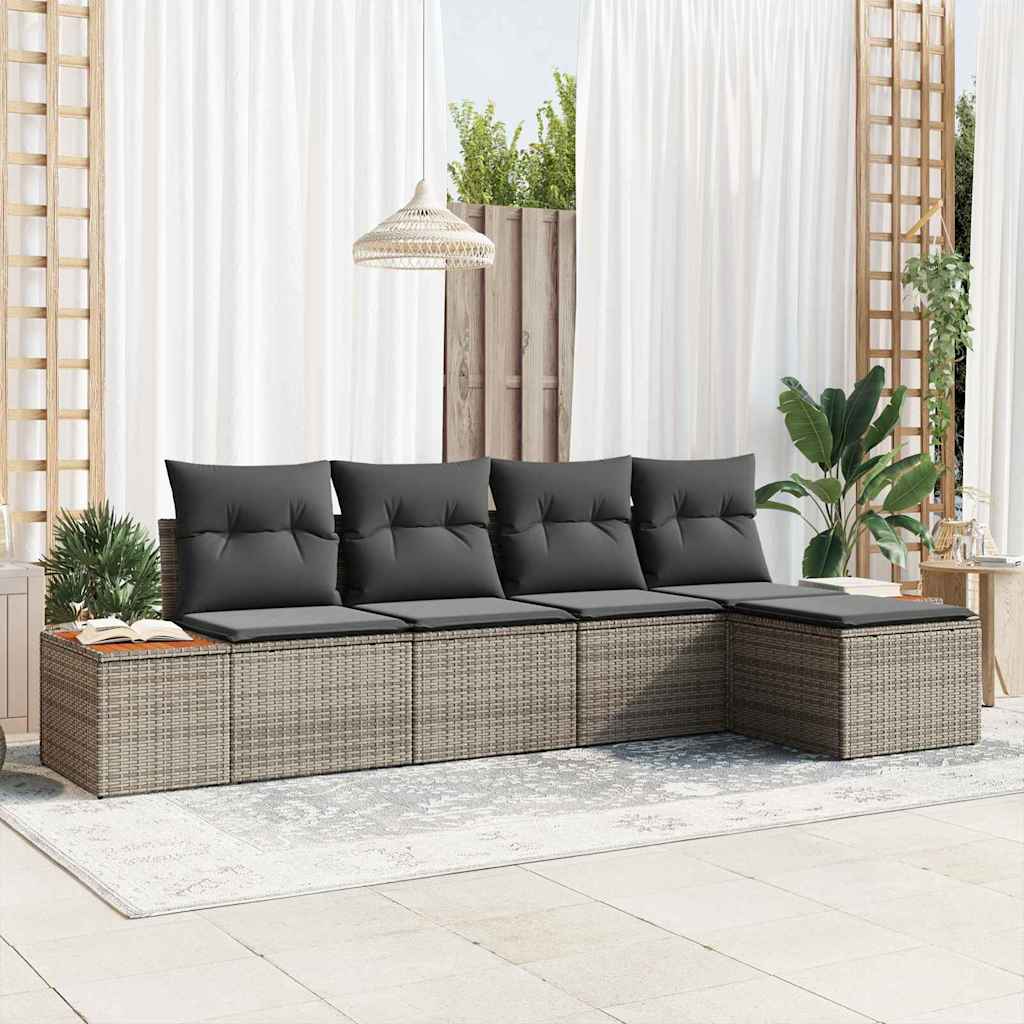 Tuinbankenset Met Kussen 6 Pcs En Crème Polyrattan