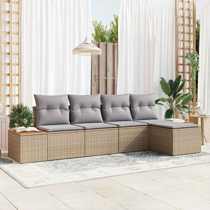 Tuinbankenset Met Kussen 6 Pcs En Crème Polyrattan
