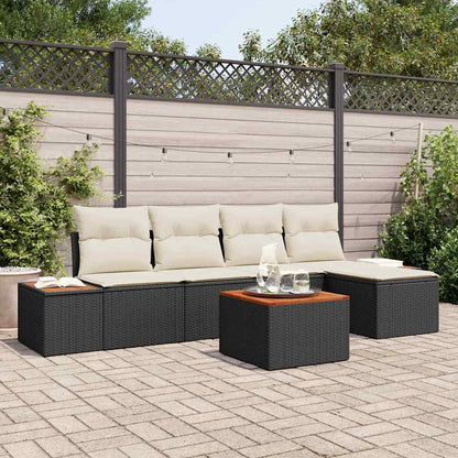 Tuinbankenset Met Kussen 6 Pcs En Crème Polyrattan