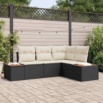 Tuinbankenset Met Kussen 4 Pcs En Crème Polyrattan