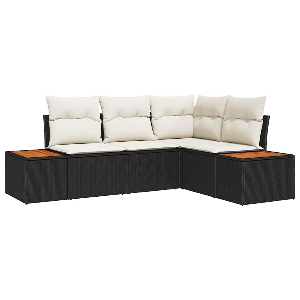 Tuinbankenset Met Kussen 4 Pcs En Crème Polyrattan
