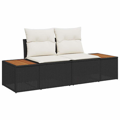 Tuinbankenset Met Kussen 4 Pcs En Crème Polyrattan
