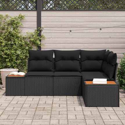 Tuinbankenset Met Kussen Met Opslag 4 Pcs Polyrattan