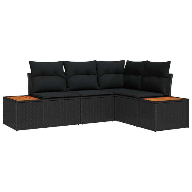 Tuinbankenset Met Kussen Met Opslag 4 Pcs Polyrattan