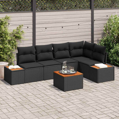 Tuin Sofa Set Met Kussen 5 Pcs En Crème Poly Riet