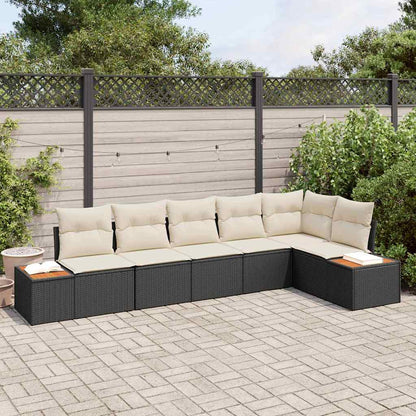Tuinbankenset Met Kussen 6 Pcs En Crème Polyrattan