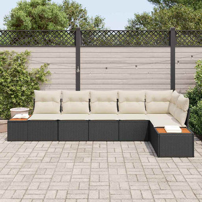 Tuinbankenset Met Kussen 6 Pcs En Crème Polyrattan