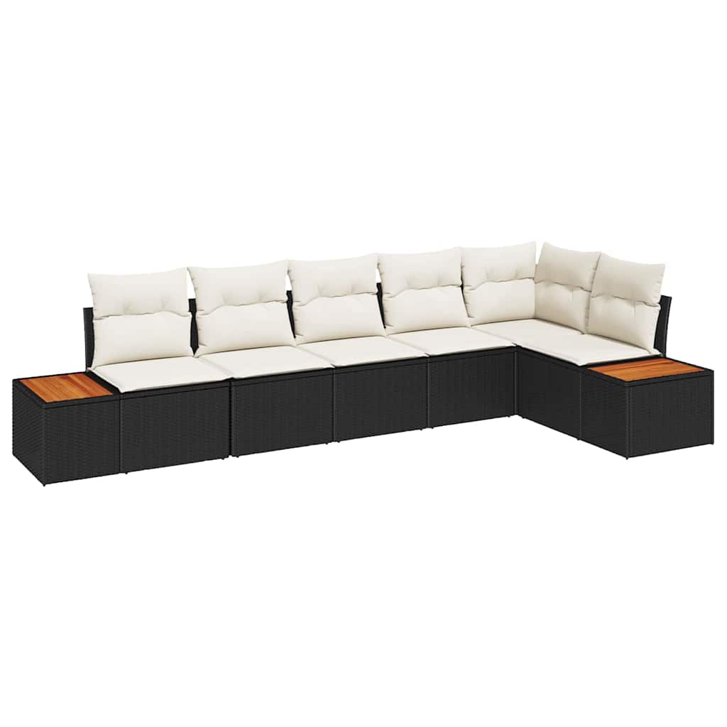 Tuinbankenset Met Kussen 6 Pcs En Crème Polyrattan