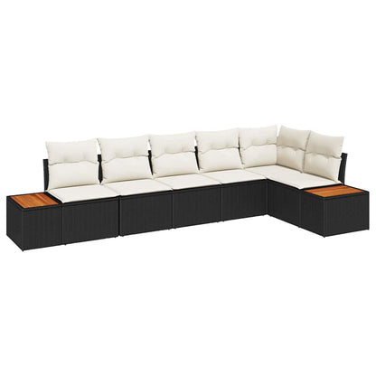 Tuinbankenset Met Kussen 6 Pcs En Crème Polyrattan