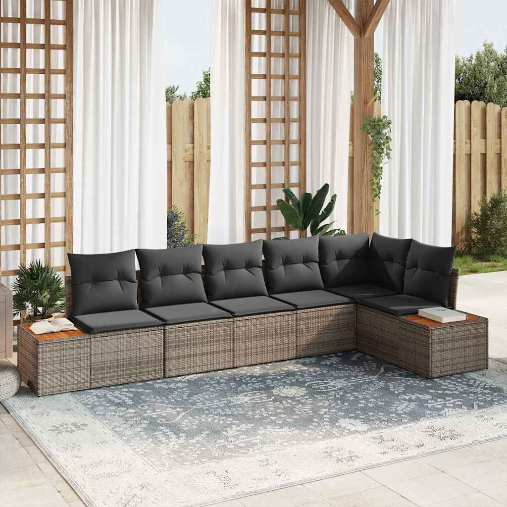 Tuinbankenset Met Kussen 6 Pcs En Crème Polyrattan