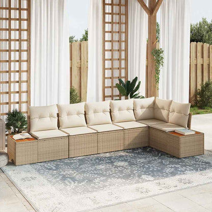 Tuinbankenset Met Kussen 6 Pcs En Crème Polyrattan
