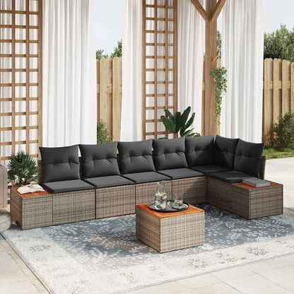 Tuinbankenset Met Kussen 6 Pcs En Crème Polyrattan
