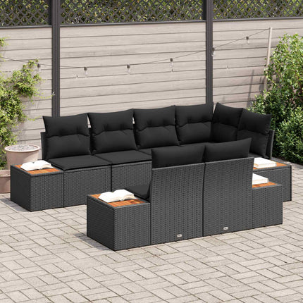Tuinbankenset Met Kussen Met Opslag 7 Pcs Polyrattan