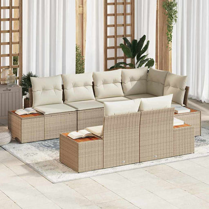 Tuinbankenset Met Kussen Met Opslag 7 Pcs Polyrattan
