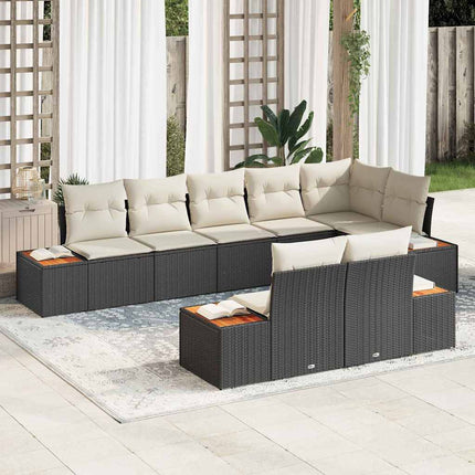 Tuinbankenset Met Kussen 8 Pcs En Crème Polyrattan