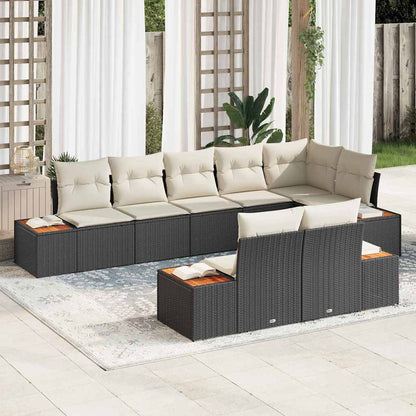 Tuinbankenset Met Kussen 8 Pcs En Crème Polyrattan