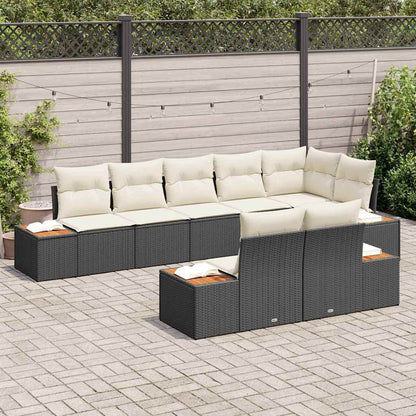 Tuinbankenset Met Kussen 8 Pcs En Crème Polyrattan