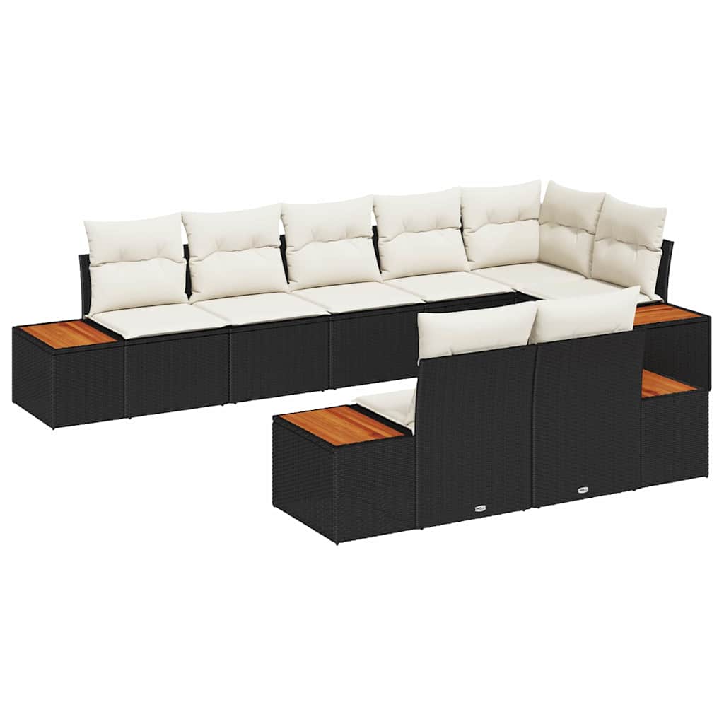 Tuinbankenset Met Kussen 8 Pcs En Crème Polyrattan