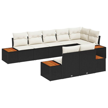 Tuinbankenset Met Kussen 8 Pcs En Crème Polyrattan