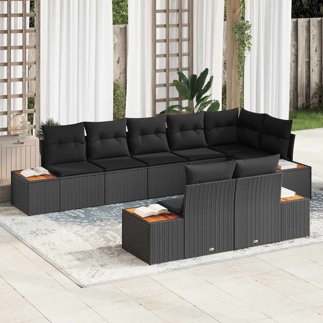 Tuinbankenset Met Kussen 8 Pcs En Crème Polyrattan