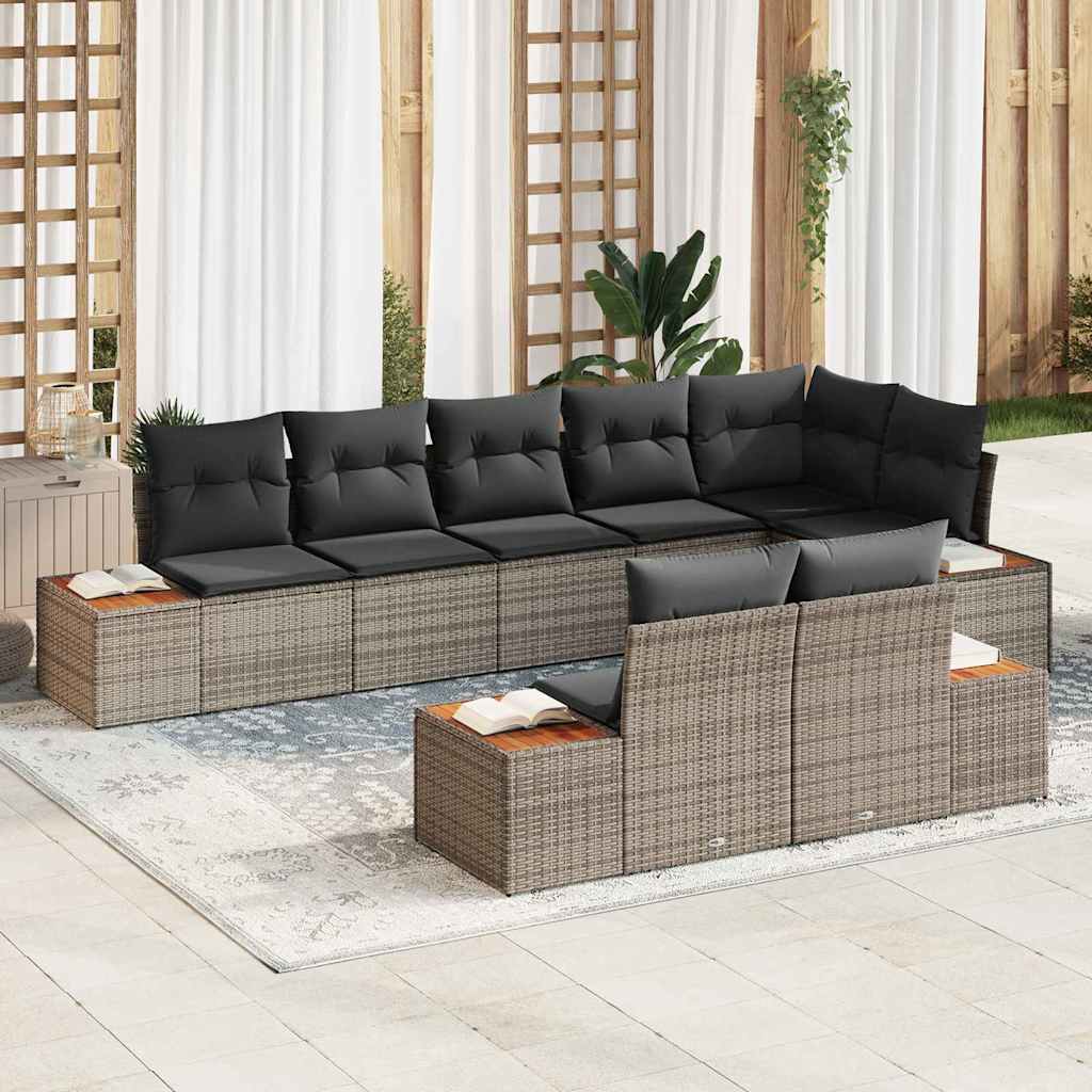 Tuinbankenset Met Kussen 8 Pcs En Crème Polyrattan