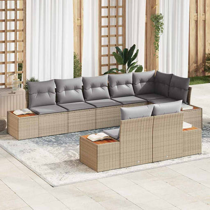 Tuinbankenset Met Kussen 8 Pcs En Crème Polyrattan