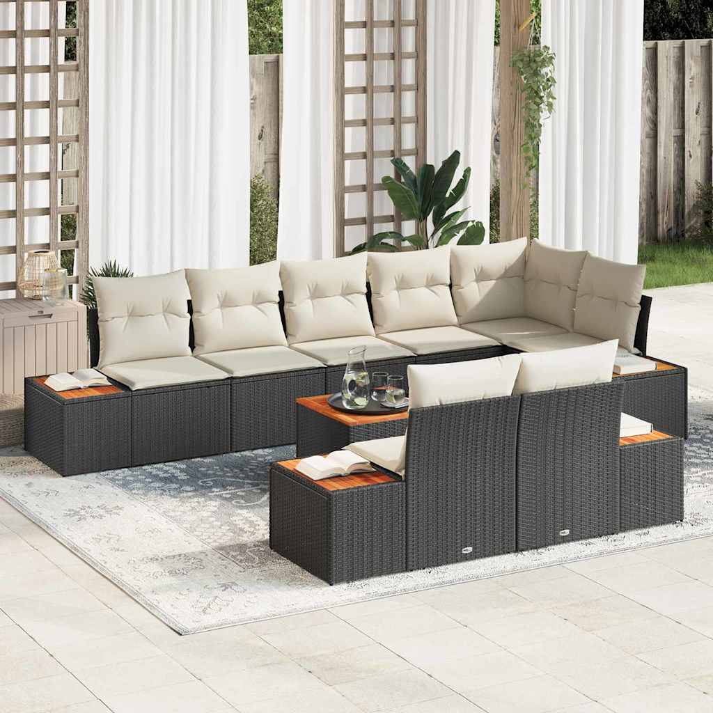 Tuinbankenset Met Kussen 8 Pcs En Crème Polyrattan
