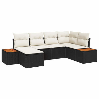 Tuinbankenset Met Kussen 7 Pcs En Crème Polyrattan