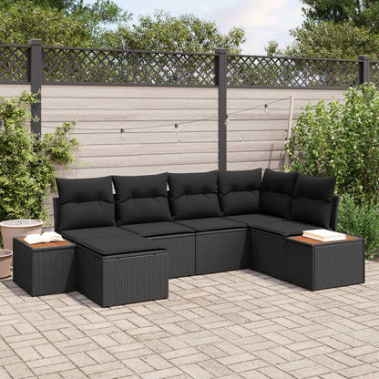 Tuinbankenset Met Kussen 7 Pcs En Crème Polyrattan