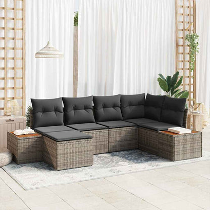 Tuinbankenset Met Kussen 7 Pcs En Crème Polyrattan