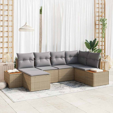 Tuinbankenset Met Kussen Met Opslag 7 Pcs Polyrattan