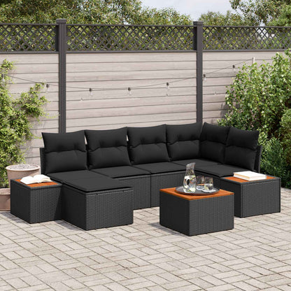 Tuinbankenset Met Kussen 7 Pcs En Crème Polyrattan