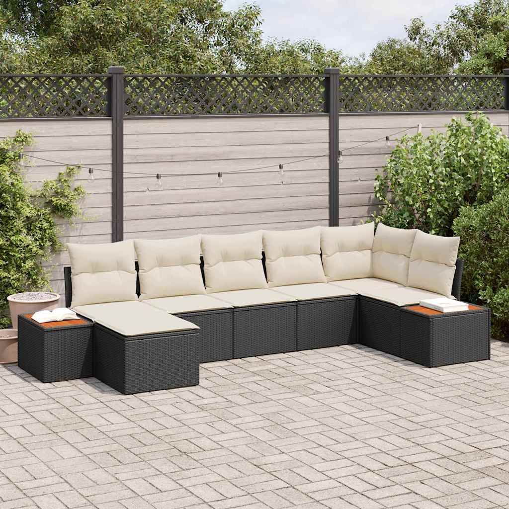 Tuinbankenset Met Kussen 8 Pcs En Crème Polyrattan
