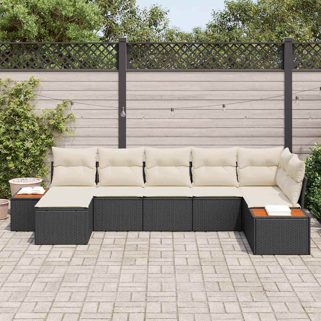 Tuinbankenset Met Kussen 8 Pcs En Crème Polyrattan