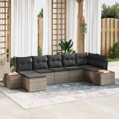 Tuinbankenset Met Kussen 8 Pcs En Crème Polyrattan