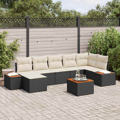 Tuinbankenset Met Kussen 8 Pcs En Crème Polyrattan