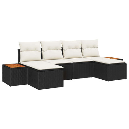 Tuin Sofa Set Met Kussen 6 Pcs En Crème Poly Rattan
