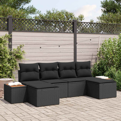 Tuin Sofa Set Met Kussen 6 Pcs En Crème Poly Rattan