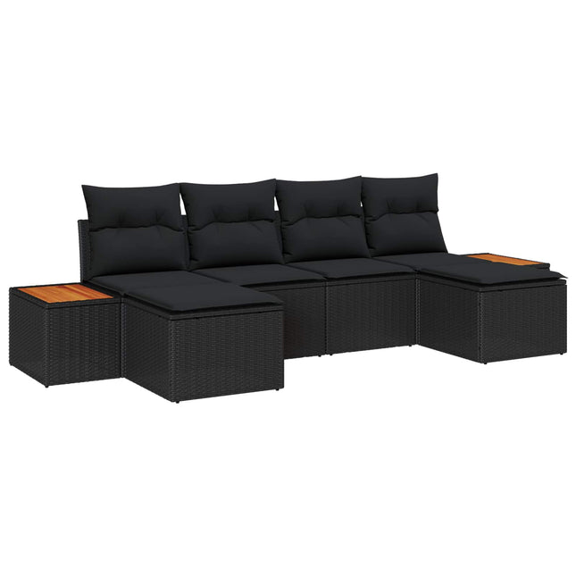 Tuin Sofa Set Met Kussen 6 Pcs Poly Rattan