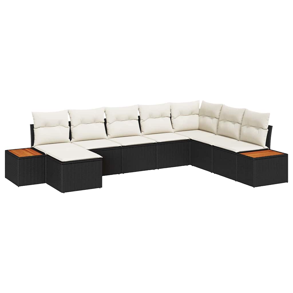 Tuinbankenset Met Kussen 9 Pcs En Crème Polyrattan