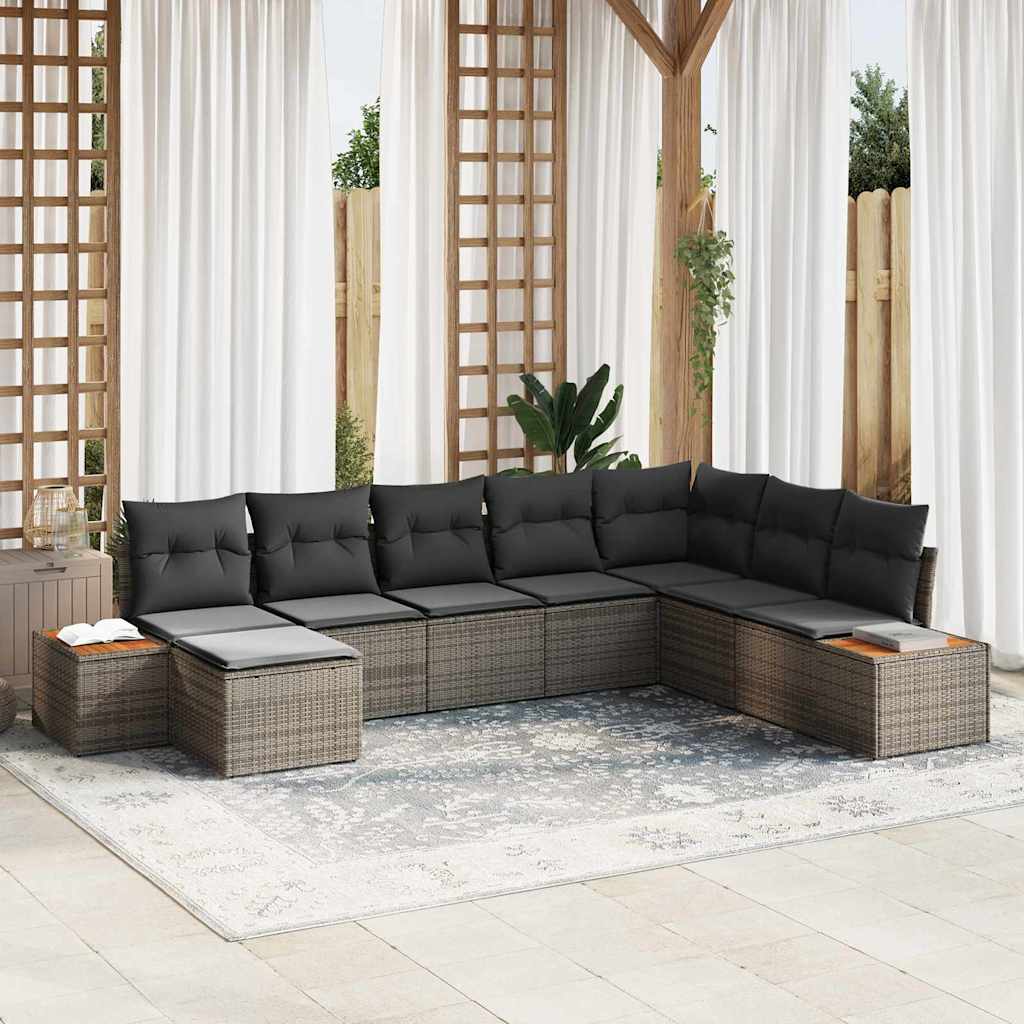 Tuinbankenset Met Kussen 9 Pcs En Crème Polyrattan
