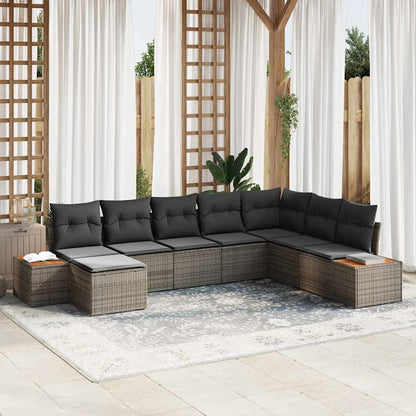 Tuinbankenset Met Kussen 9 Pcs En Crème Polyrattan