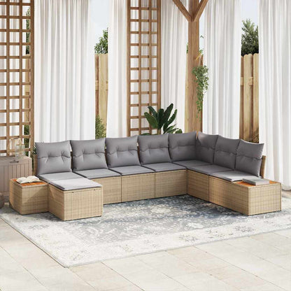Tuinbankenset Met Kussen 9 Pcs En Crème Polyrattan