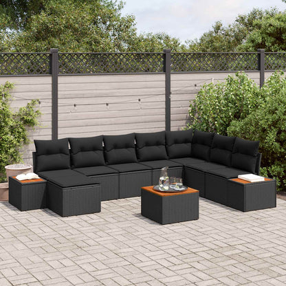 Tuinbankenset Met Kussen 9 Pcs En Crème Polyrattan