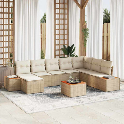 Tuinbankenset Met Kussen Met Opslag 9 Pcs Polyrattan