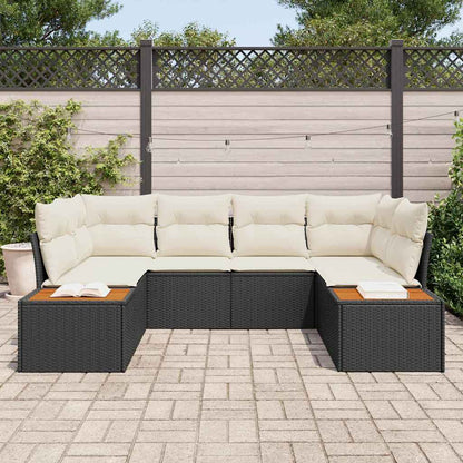 Tuinbankenset Met Kussen 6 Pcs En Crème Polyrattan