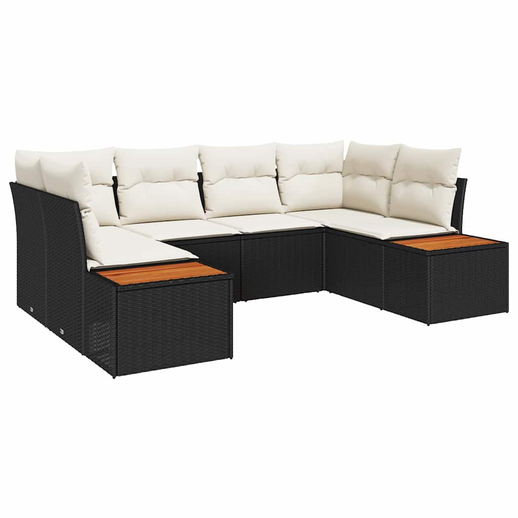 Tuinbankenset Met Kussen 6 Pcs En Crème Polyrattan